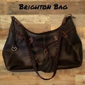 Brighton Gorgeous Black Genuine Leather Shoulder Bag Like New